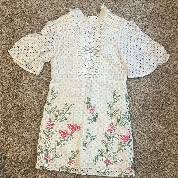Zara Dresses & Skirts - Zara White and Pink Sheath Dress
